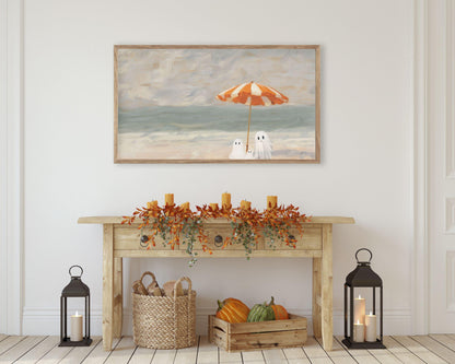 Ghost Family at the Beach Frame TV Art