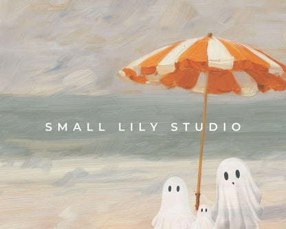 Ghost Family at the Beach Frame TV Art