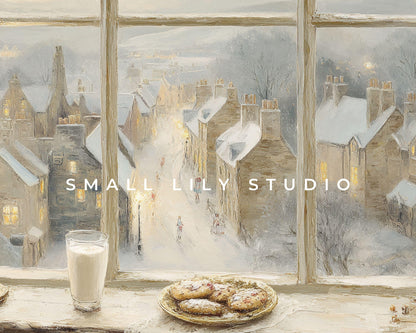 Cozy Winter Window Frame TV Art