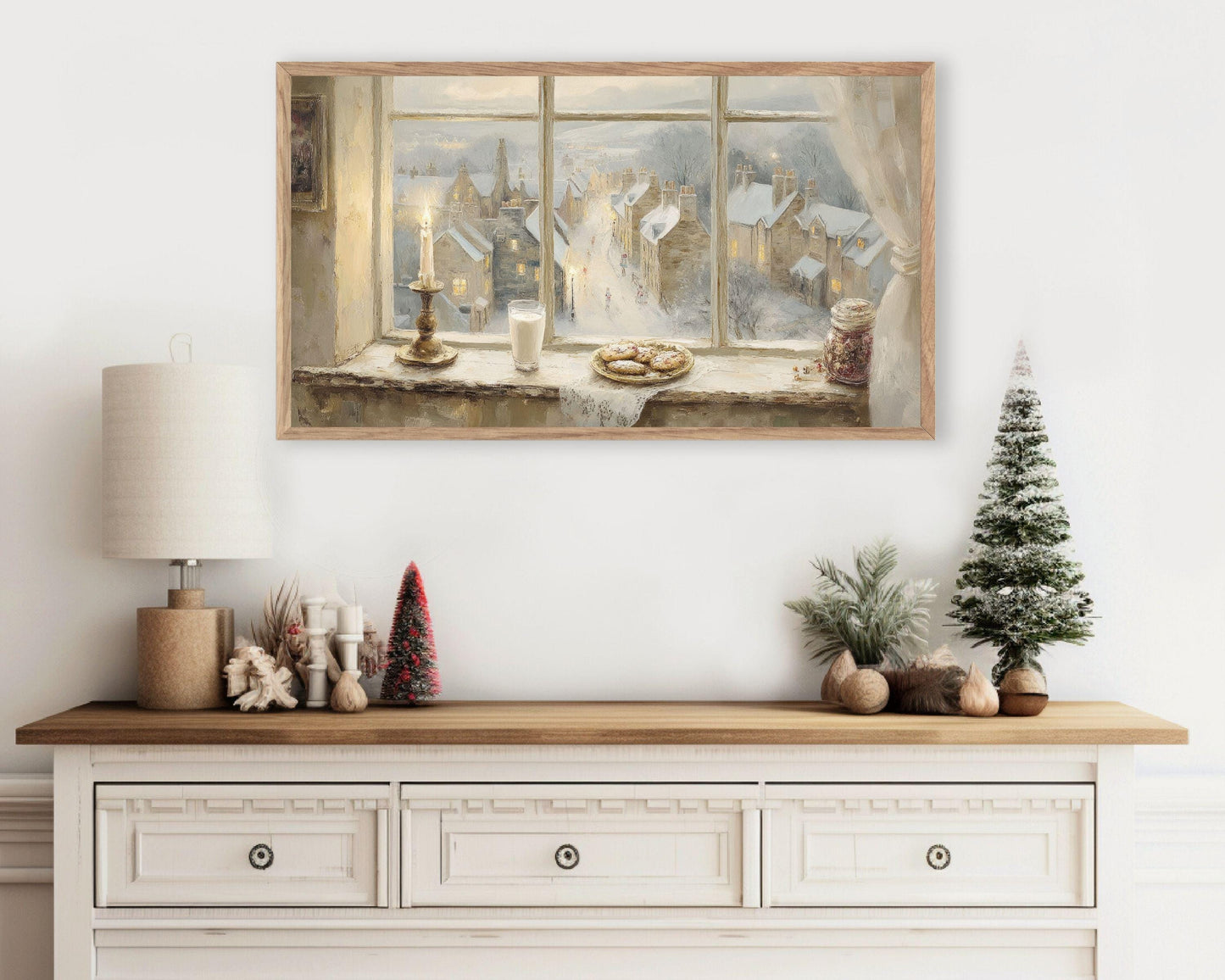 Cozy Winter Window Frame TV Art