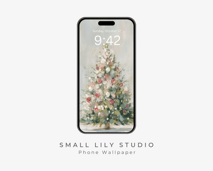 Pink Christmas Tree Phone Wallpaper