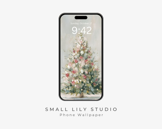 Pink Christmas Tree Phone Wallpaper