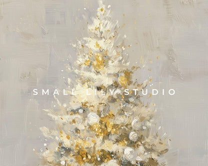 Gold Christmas Tree iPad Wallpaper