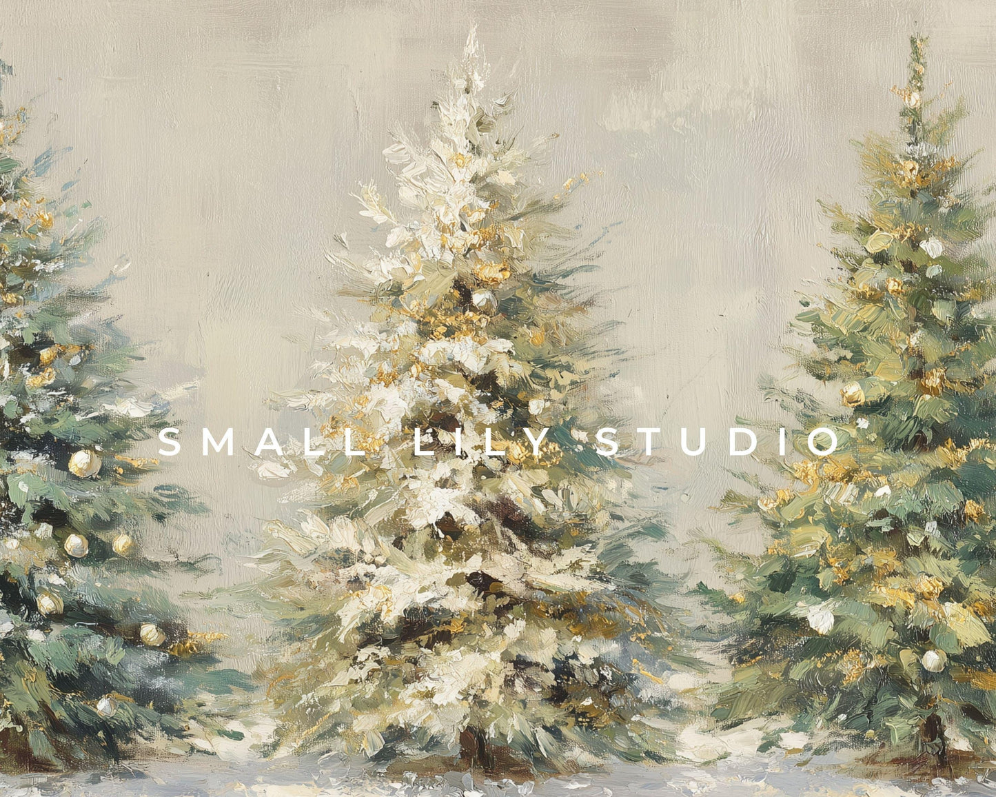 Gold Christmas Trees Desktop Wallpaper