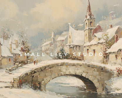 Winter Village Desktop Wallpaper Set