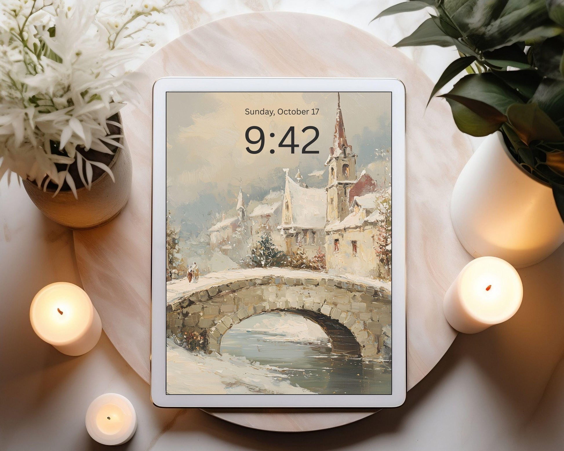 Winter Village Desktop Wallpaper Set