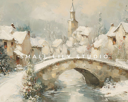 Winter Village Desktop Wallpaper Set