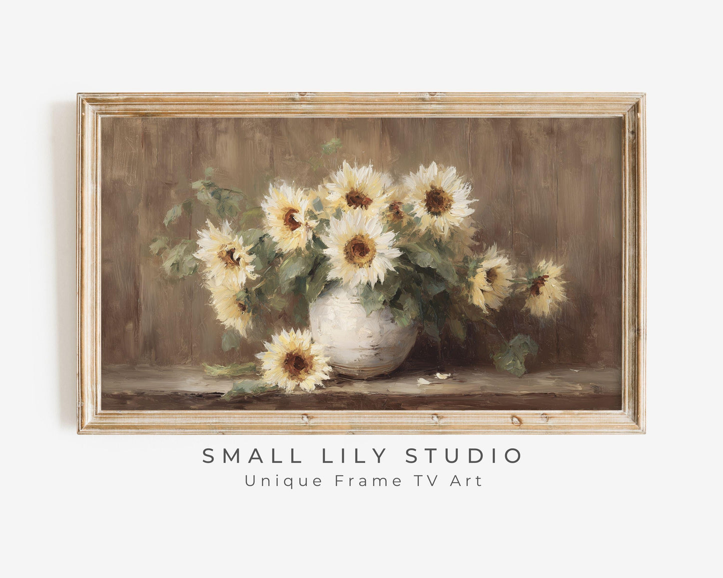 White Sunflowers Frame TV Art