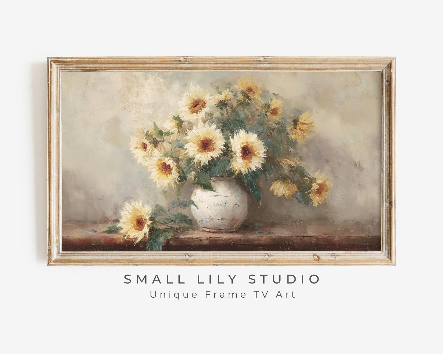 White Sunflowers Frame TV Art