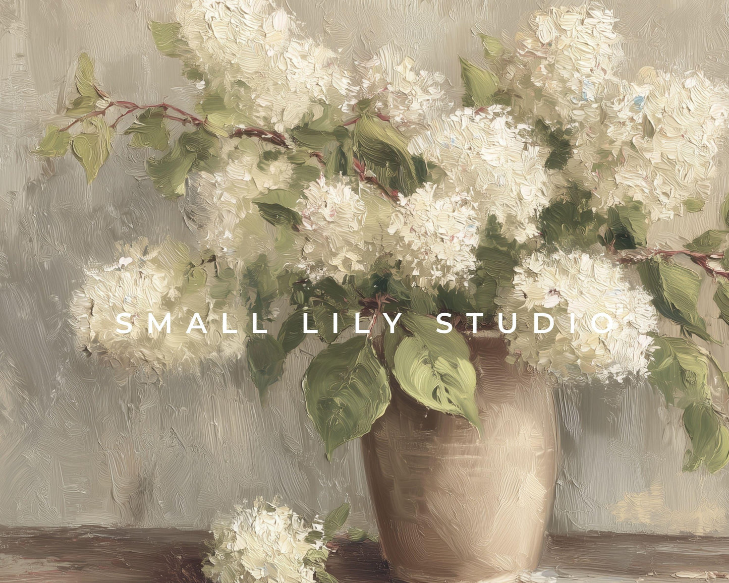 White Hydrangeas Frame TV Art