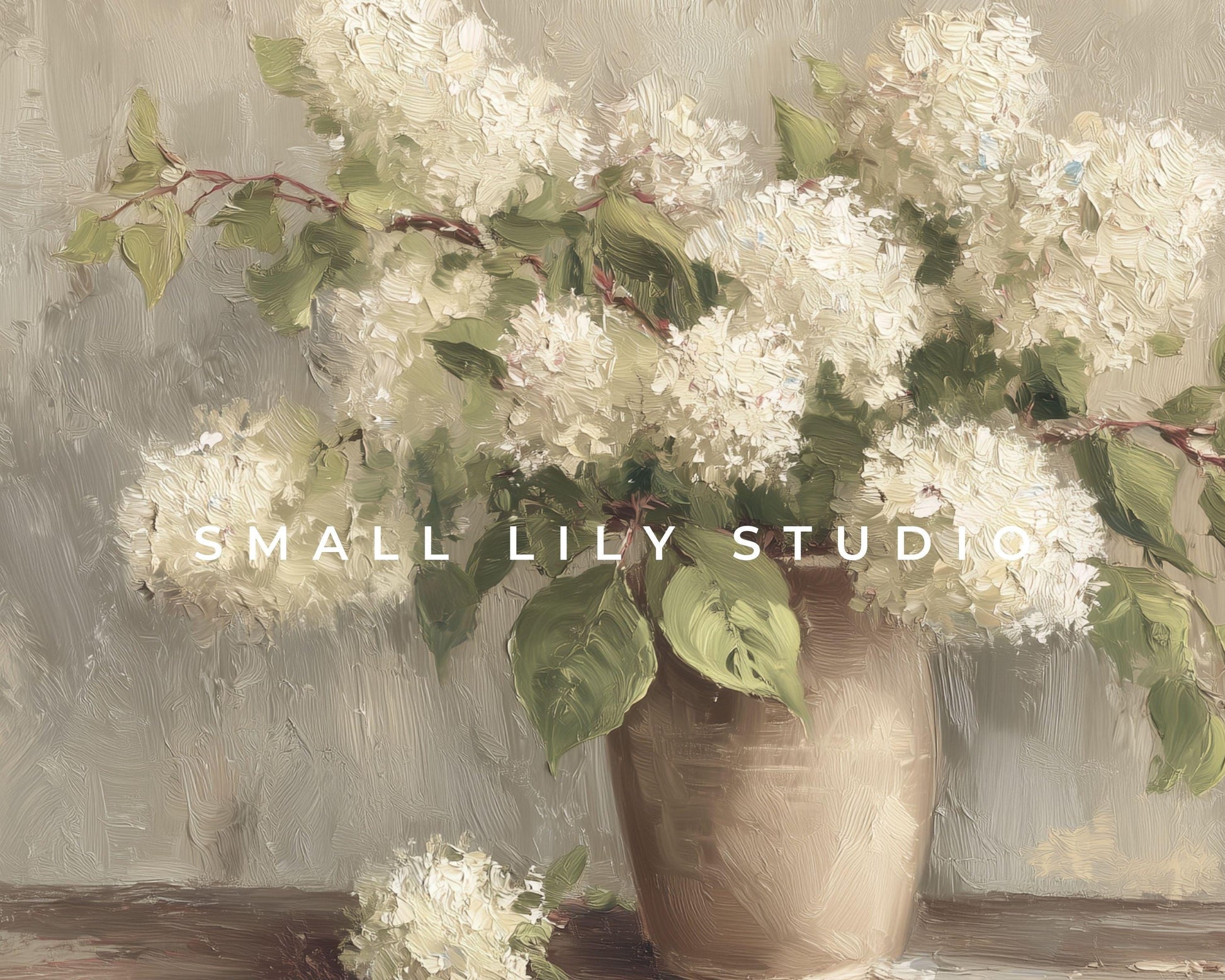 White Hydrangeas Frame TV Art