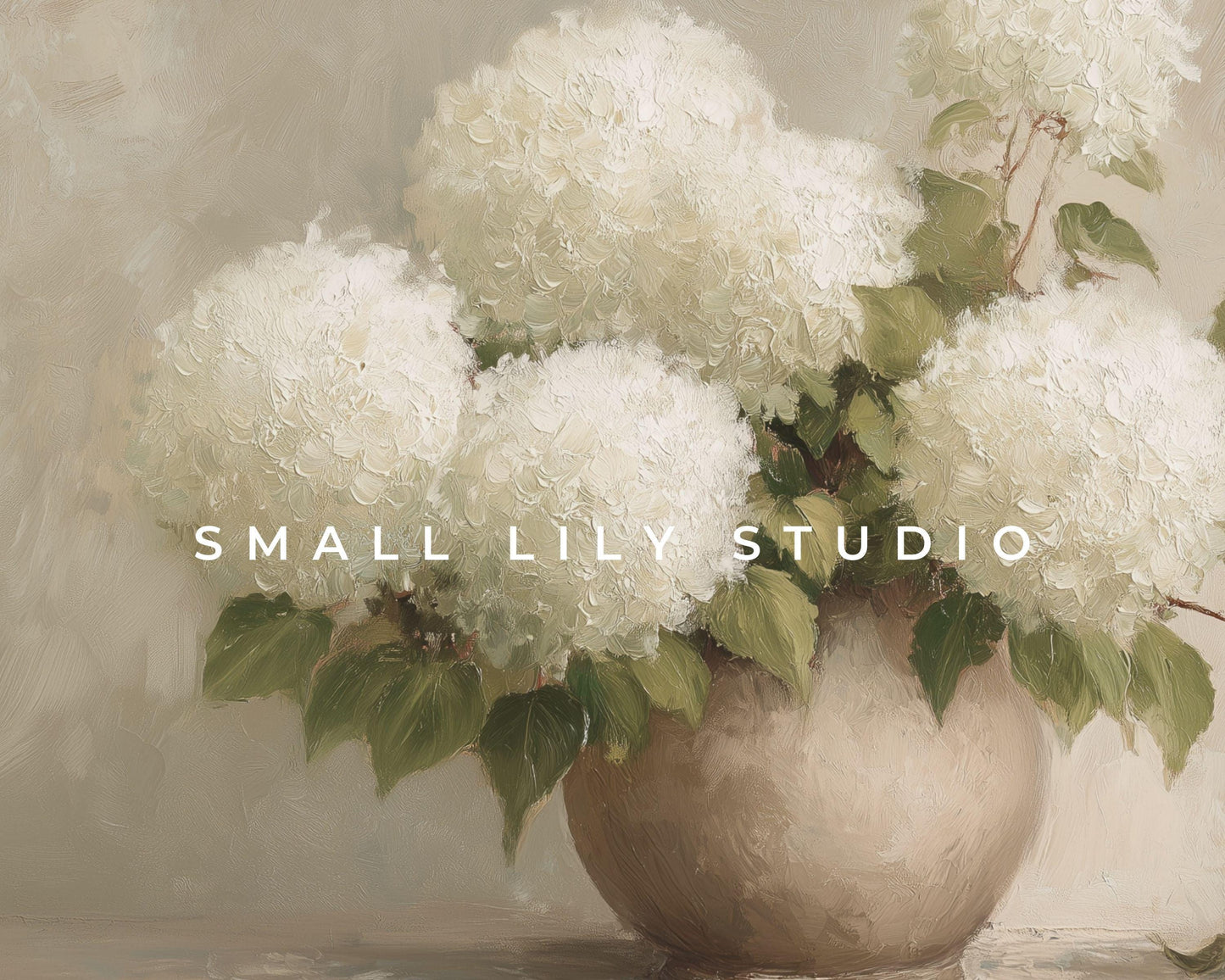 White Hydrangeas Frame TV Art