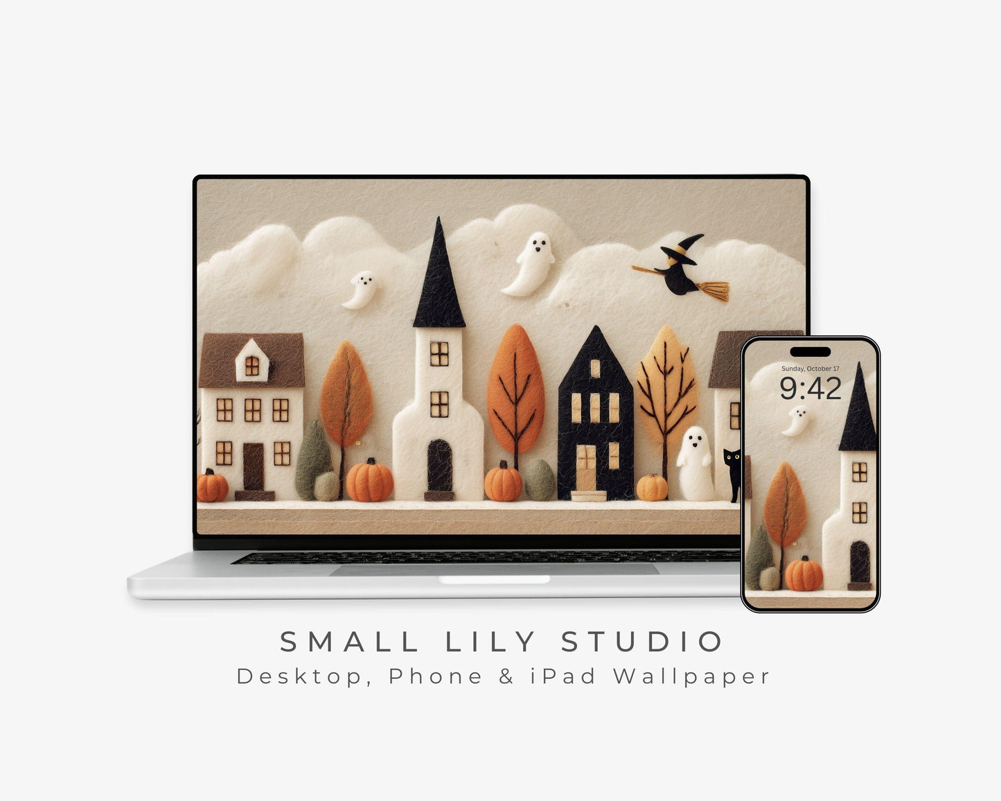 Halloween Village Desktop Wallpaper Set