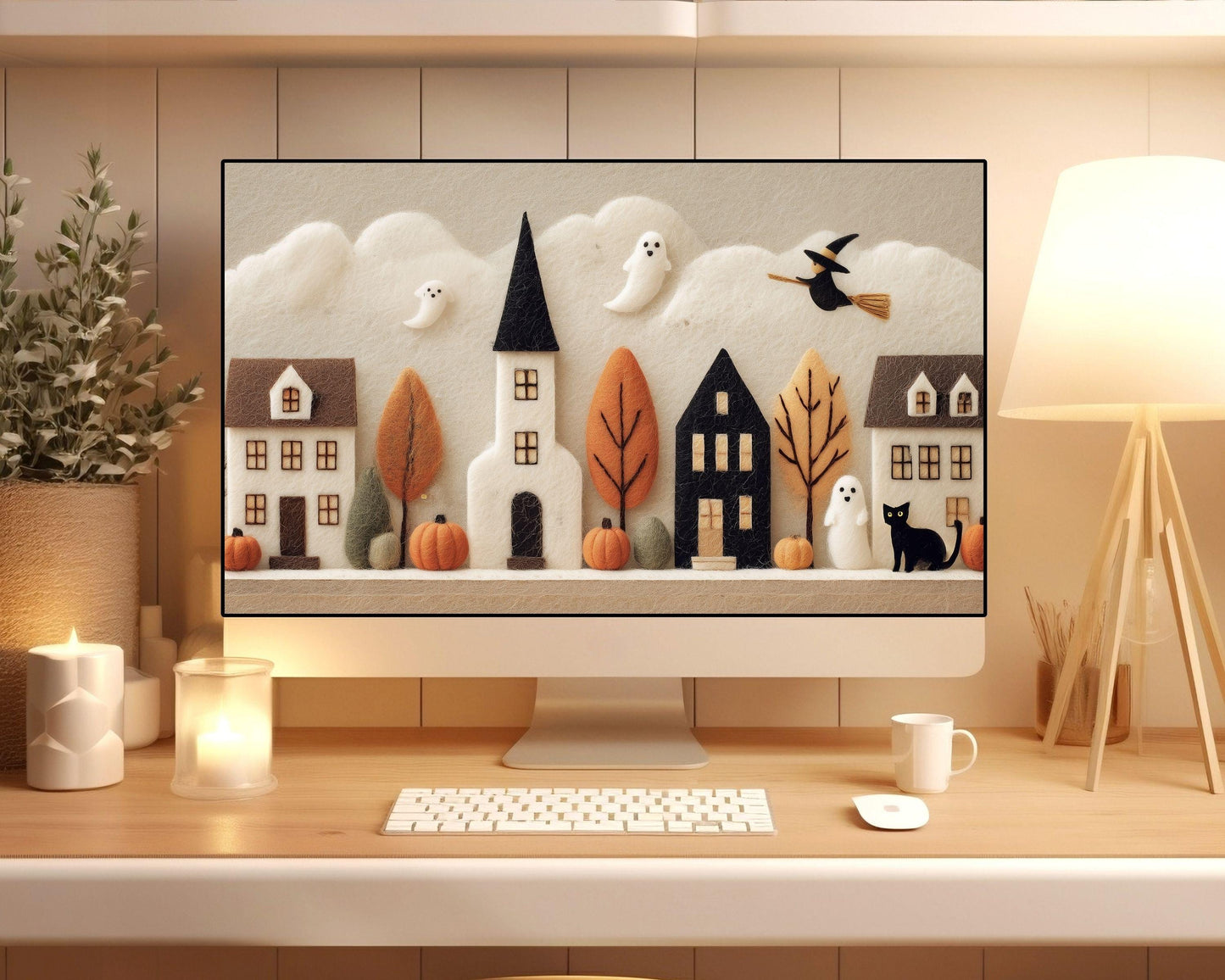 Halloween Village Desktop Wallpaper Set