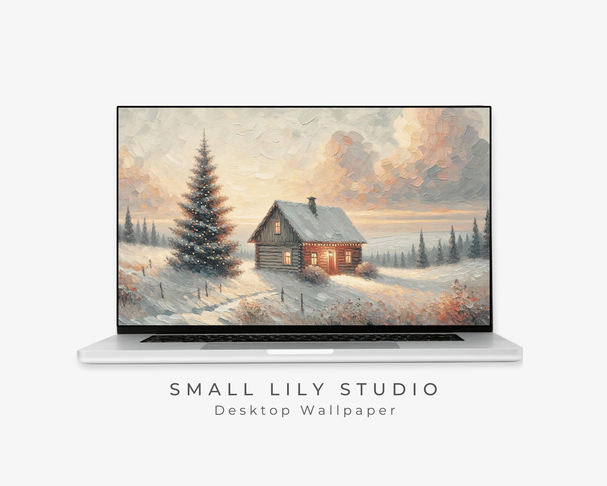 Christmas Cottage Desktop Wallpaper