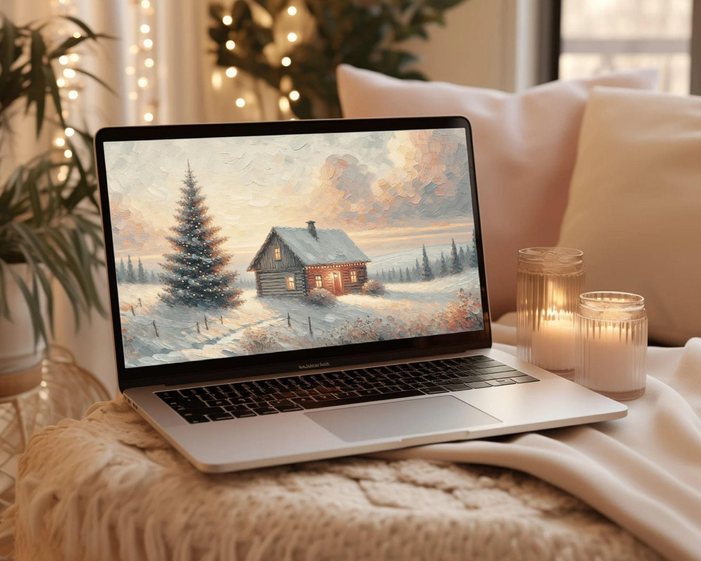 Christmas Cottage Desktop Wallpaper