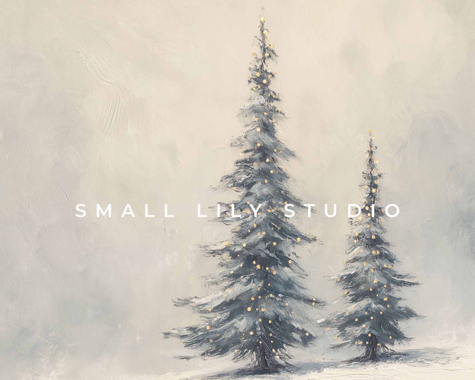 FRAME TV art Winter Landscape, Samsung Frame TV art Alpine Trees, Minimalist Christmas vintage style painting | TV994