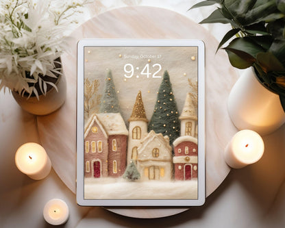 Christmas Village Desktop Wallpaper Set