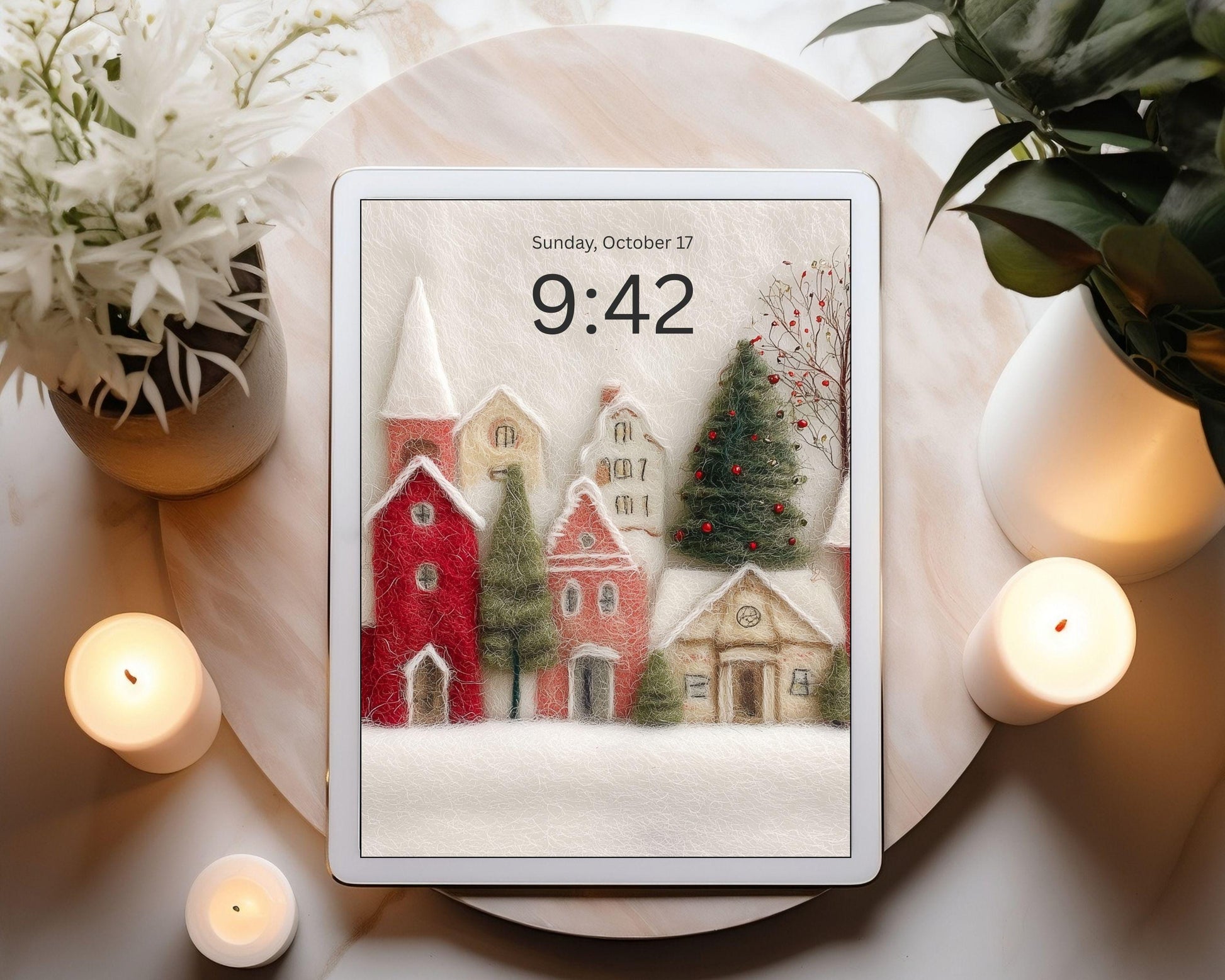 Christmas Village Desktop Wallpaper Set