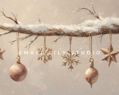Christmas Ornaments Desktop Wallpaper Set