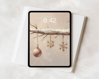 Christmas Ornaments iPad Wallpaper