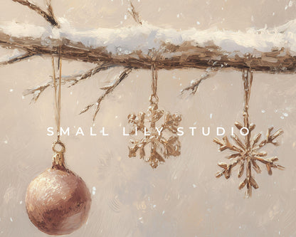 Christmas Ornaments iPad Wallpaper