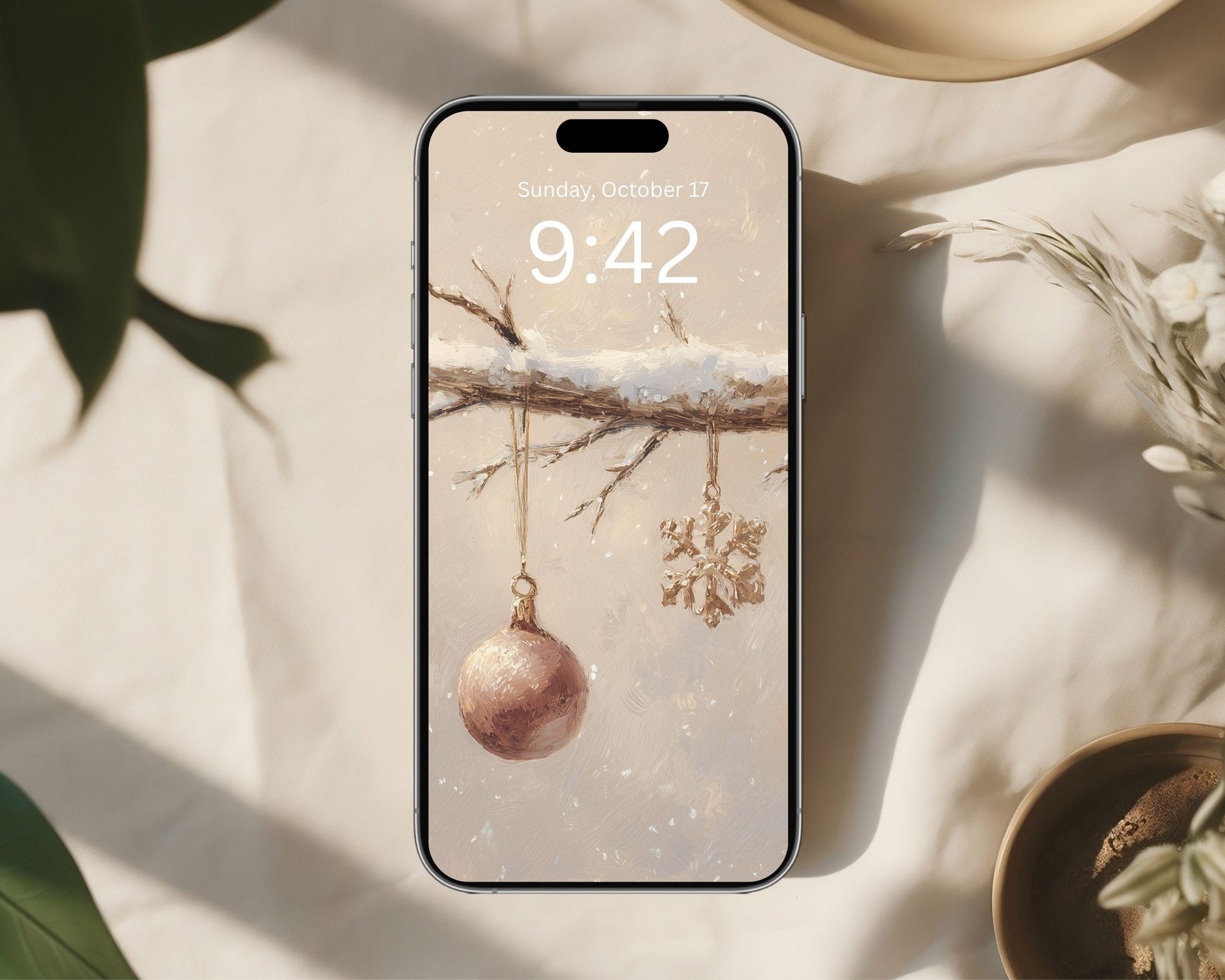 Christmas Ornaments Phone Wallpaper