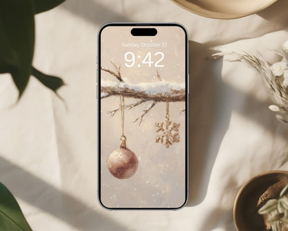 Christmas Ornaments Phone Wallpaper