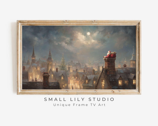 Santa in Chimney Frame TV Art