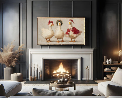 Christmas Geese Frame TV Art
