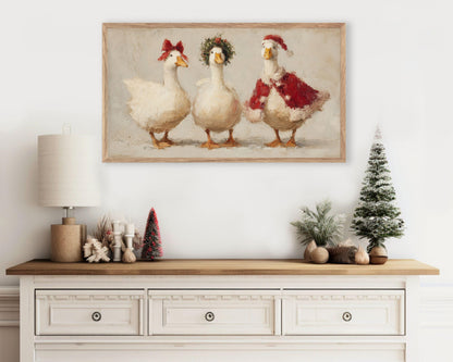 Christmas Geese Frame TV Art