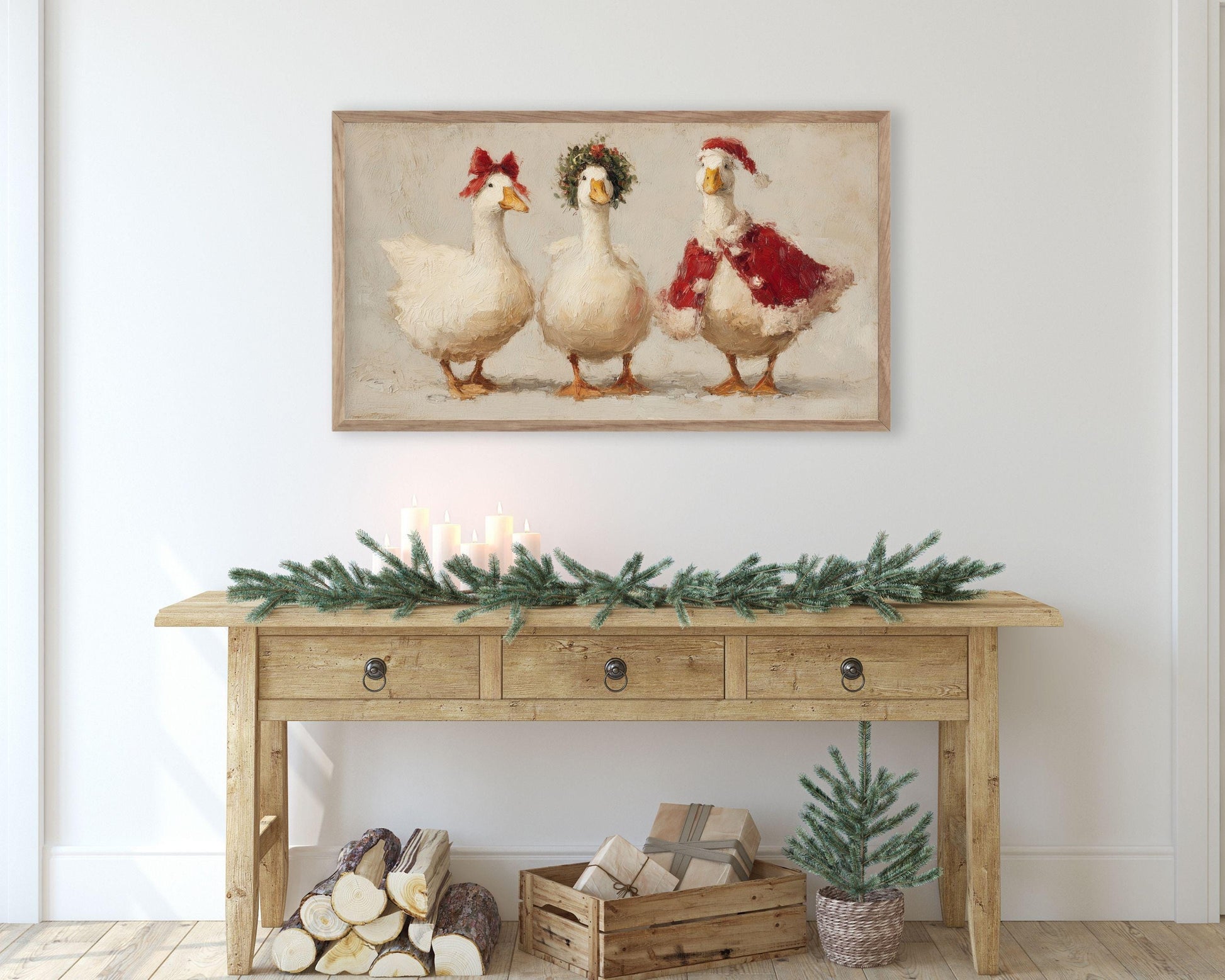 Christmas Geese Frame TV Art
