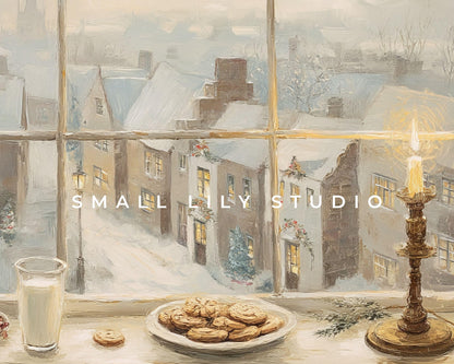 Cozy Christmas Window Frame TV Art