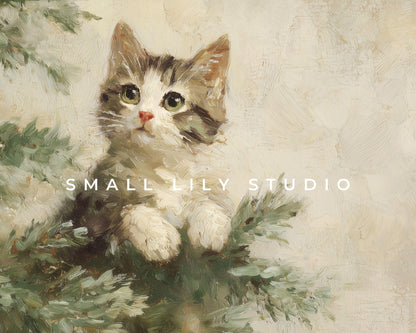 Kitten Climbing Tree Frame TV Art