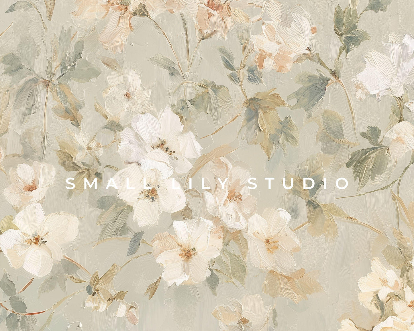 FRAME TV art Pastel Fall Florals, Samsung Frame TV art Vintage Style Painting, White Green Orange Botanical Flower Pattern | TV997