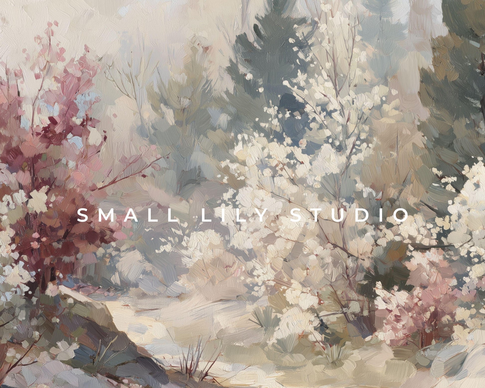 FRAME TV art Floral Landscape, Samsung Frame TV art Vintage Impressionist Style Painting | TV1003