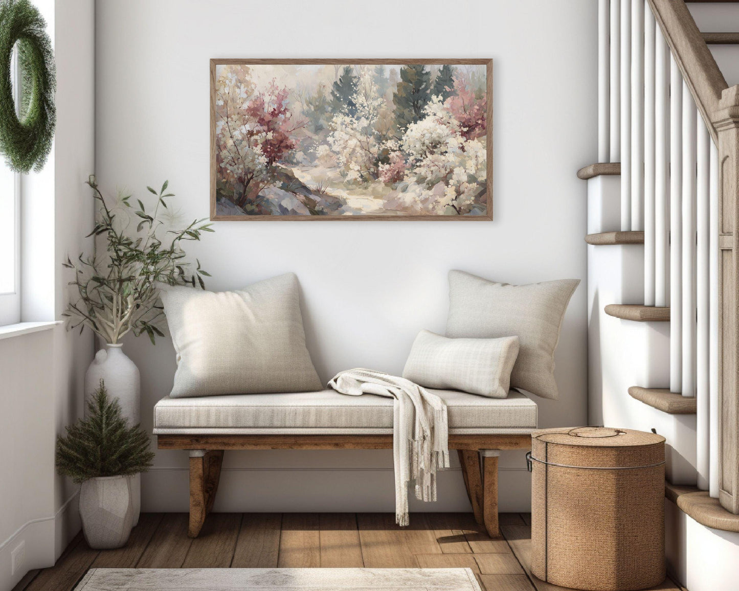 FRAME TV art Floral Landscape, Samsung Frame TV art Vintage Impressionist Style Painting | TV1003