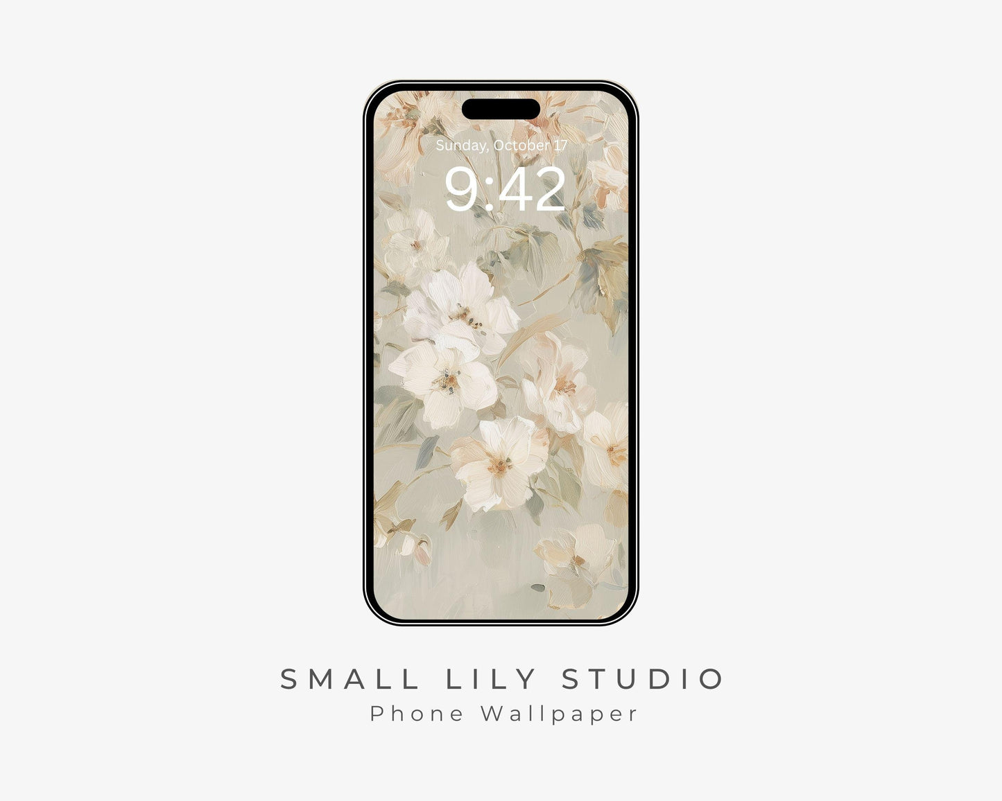 Pastel Floral Phone Wallpaper, Fall iPhone Wallpaper, Autumn Samsung Galaxy Phone Background, Neutral Vintage Style Art | WP127