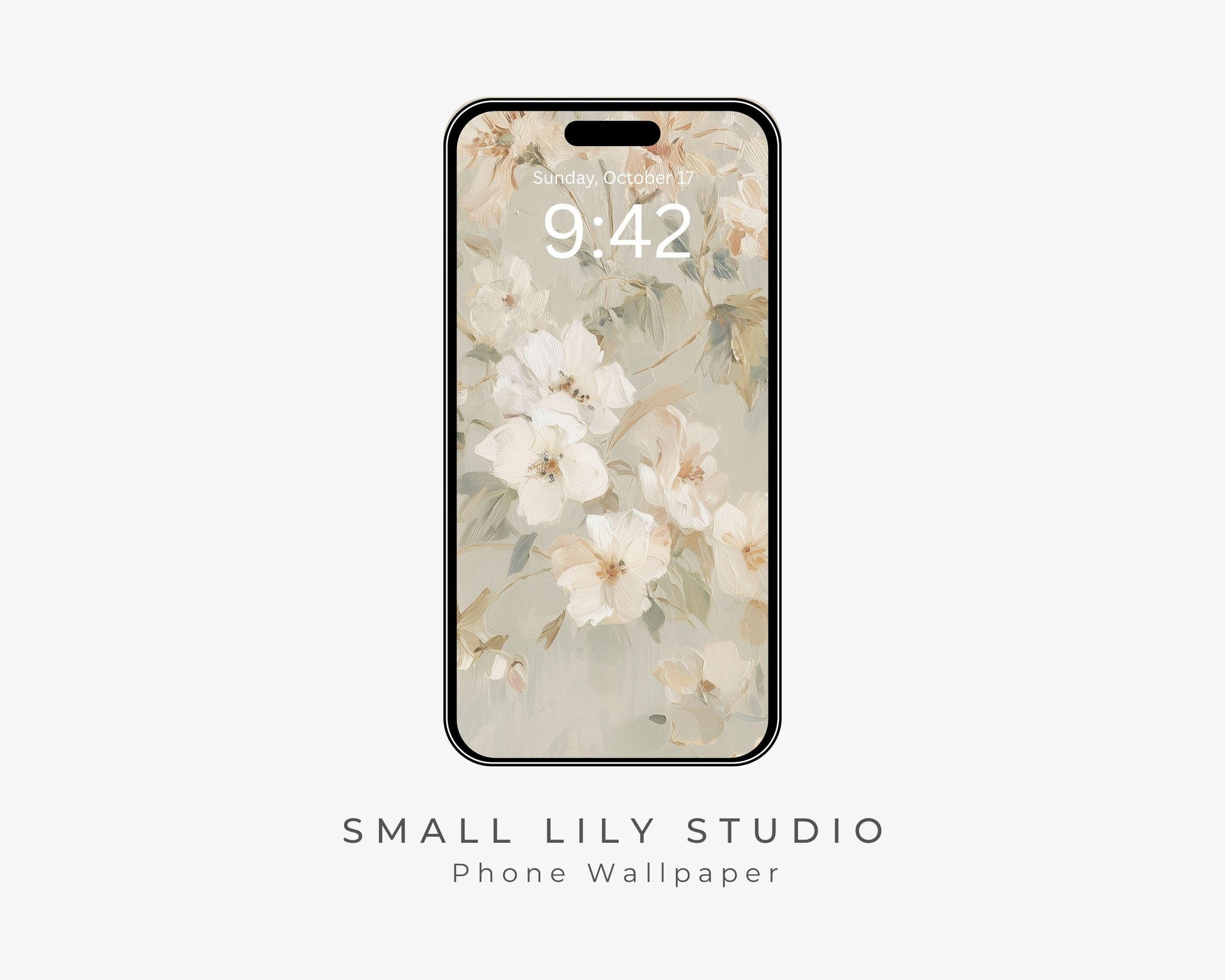 Pastel Floral Phone Wallpaper, Fall iPhone Wallpaper, Autumn Samsung Galaxy Phone Background, Neutral Vintage Style Art | WP127