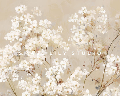 White Floral iPad Wallpaper