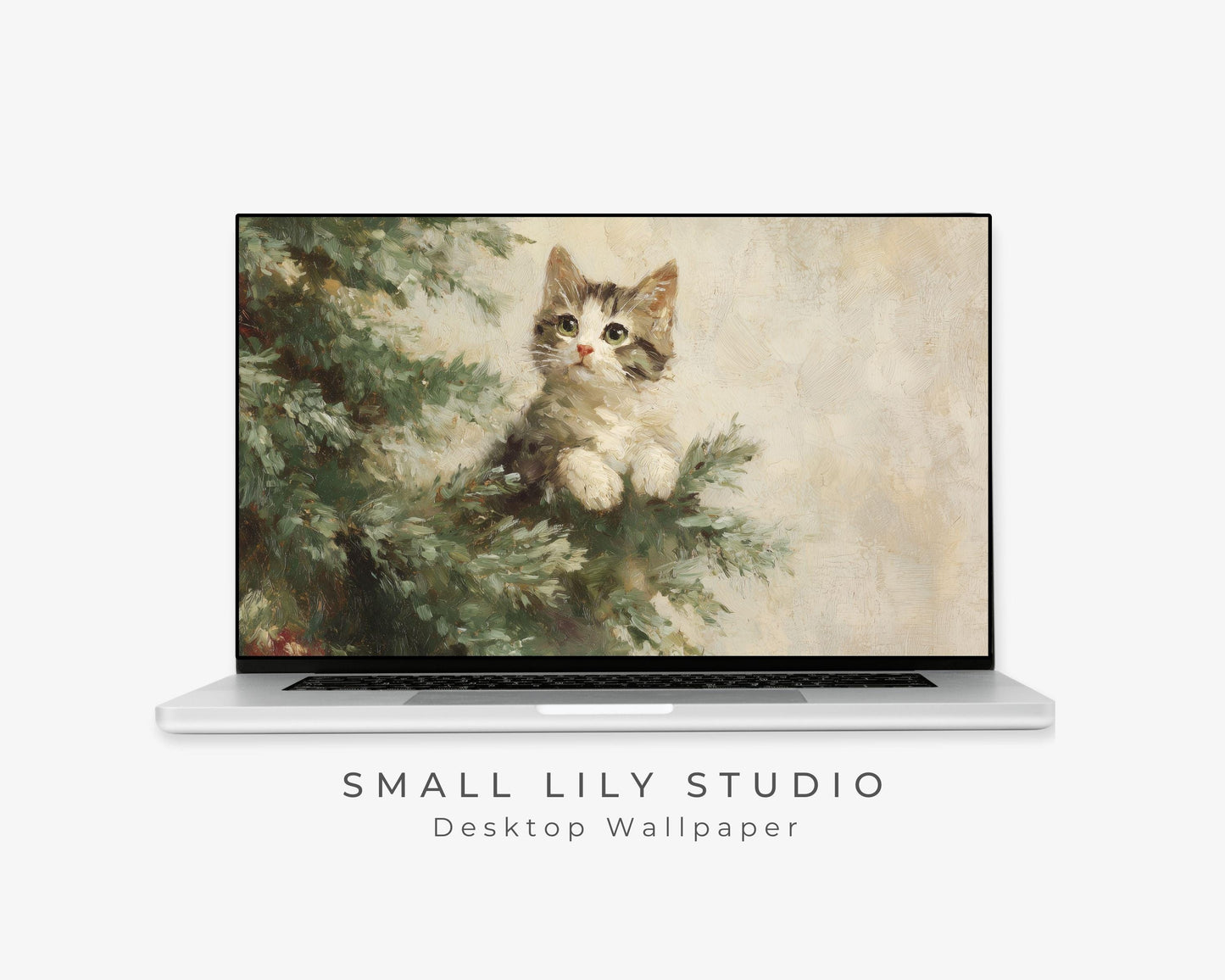 Kitten in Tree Desktop Wallpaper