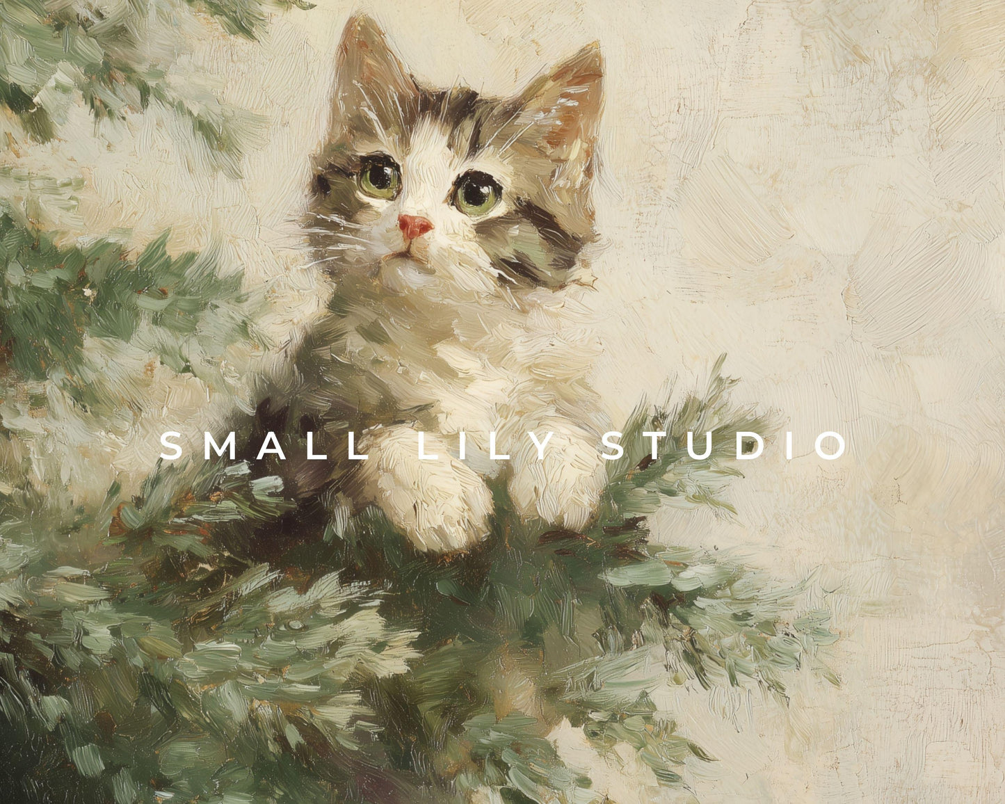 Kitten in Tree Desktop Wallpaper