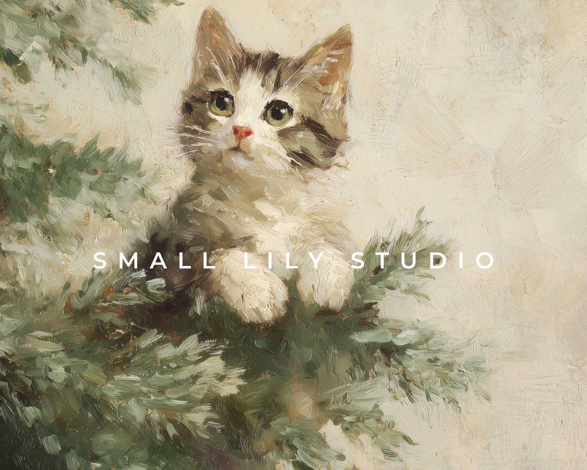 Kitten in Tree Desktop Wallpaper