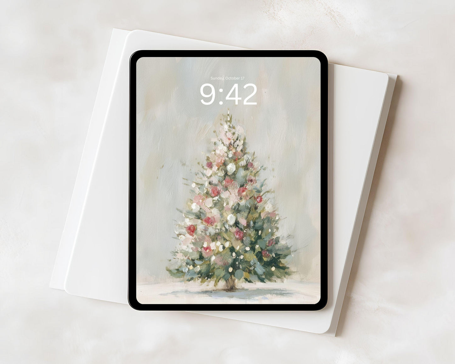 Pink Christmas Tree iPad Wallpaper