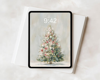Pink Christmas Tree iPad Wallpaper