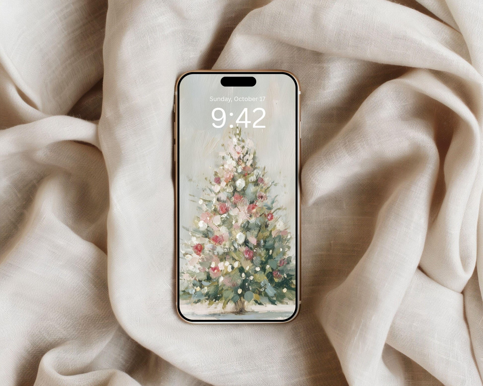 Pink Christmas Tree Phone Wallpaper