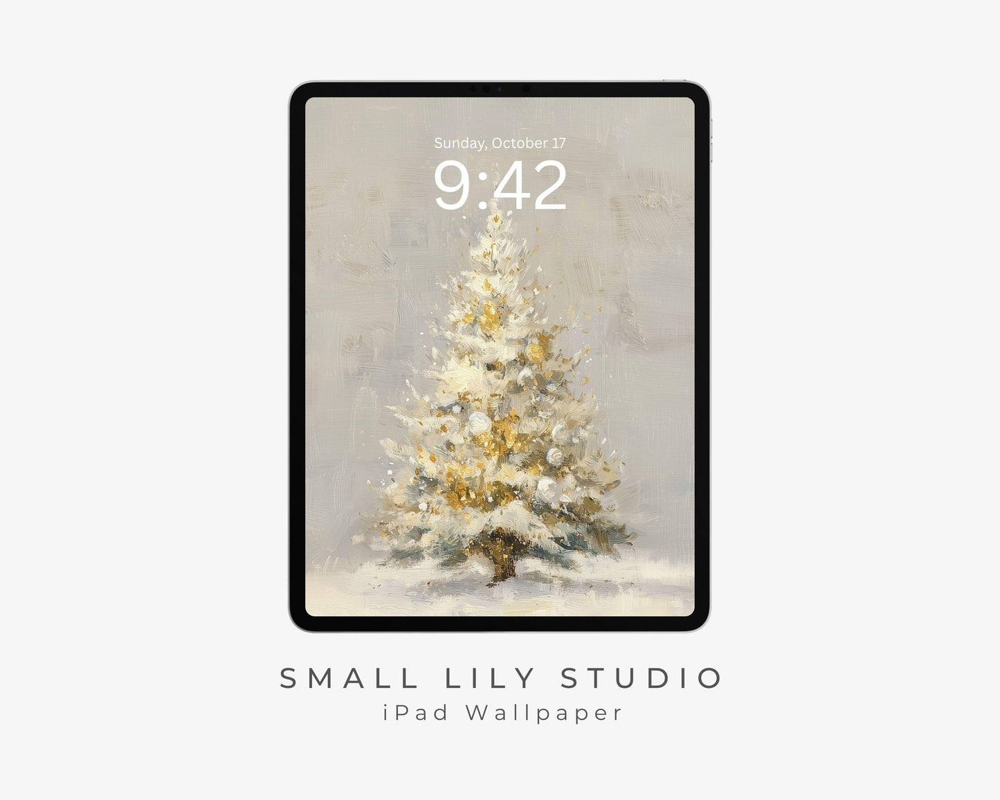 Gold Christmas Tree iPad Wallpaper