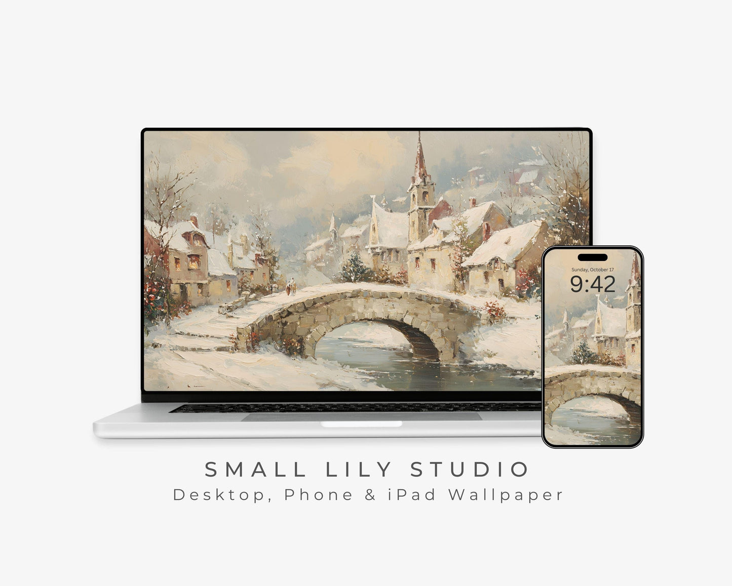 Winter Village Desktop Wallpaper Set