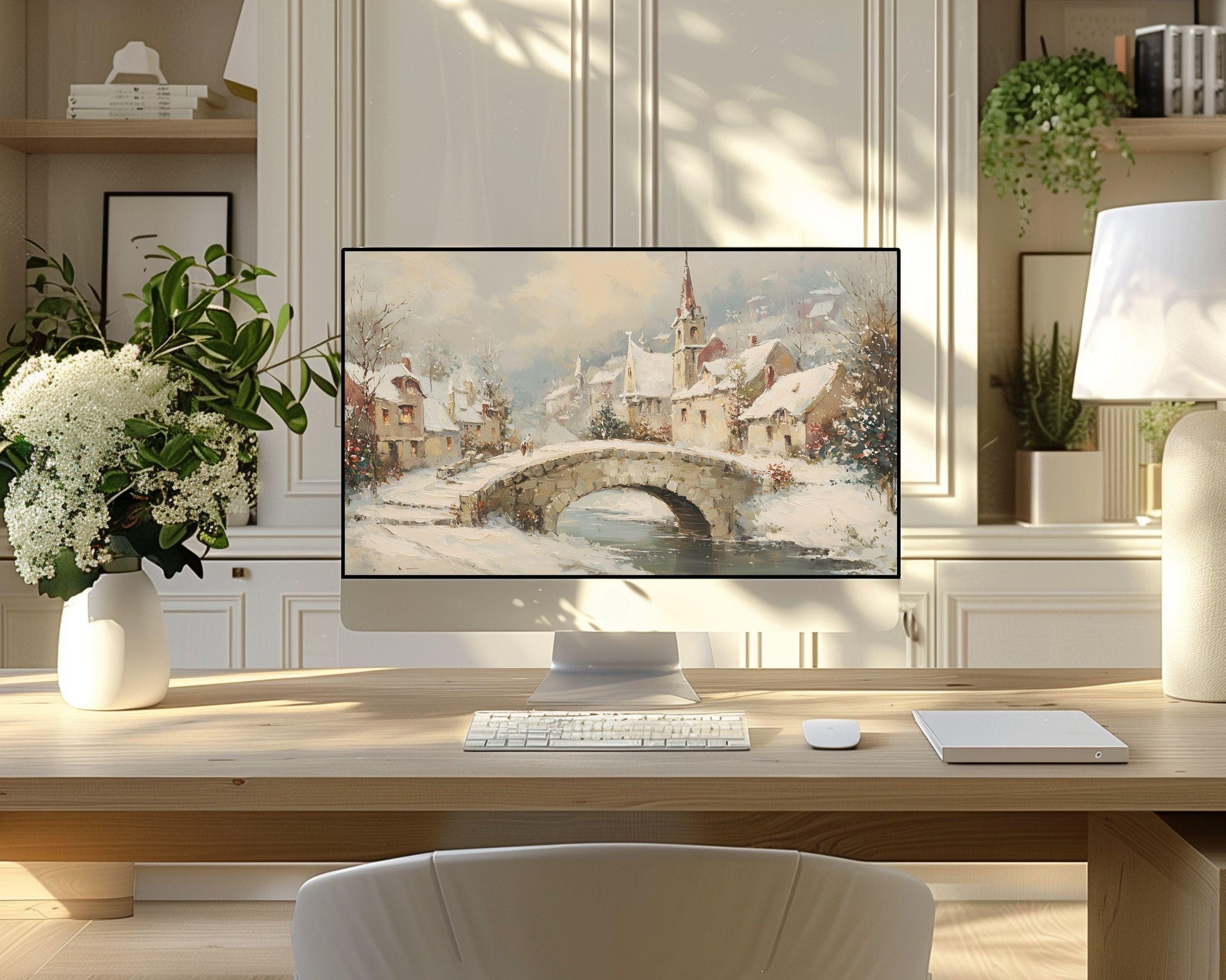 Winter Village Desktop Wallpaper Set