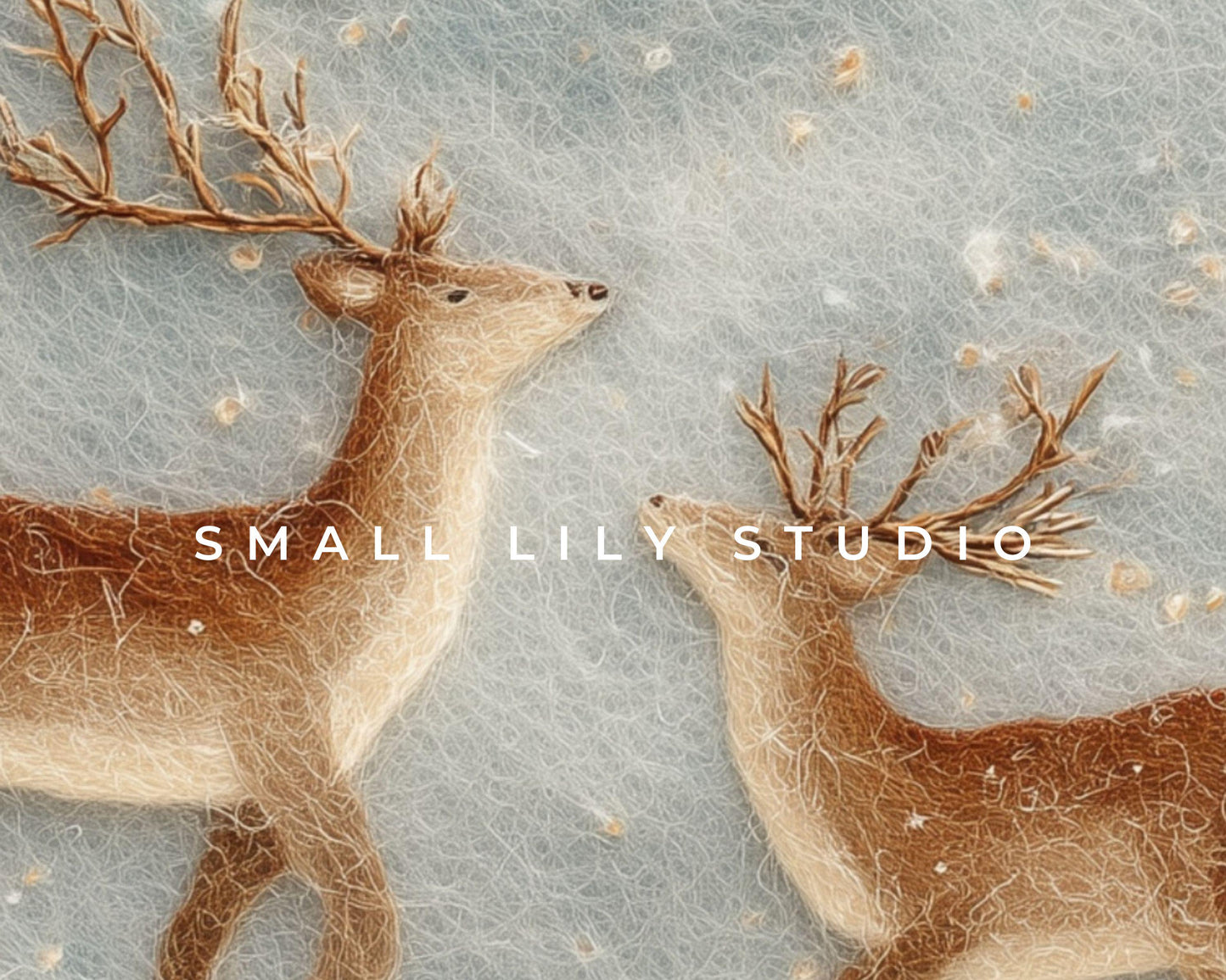 Deer Felt Style Phone Wallpaper, Holidays iPhone Wallpaper, Cute Winter Samsung Galaxy Phone Background | WP135